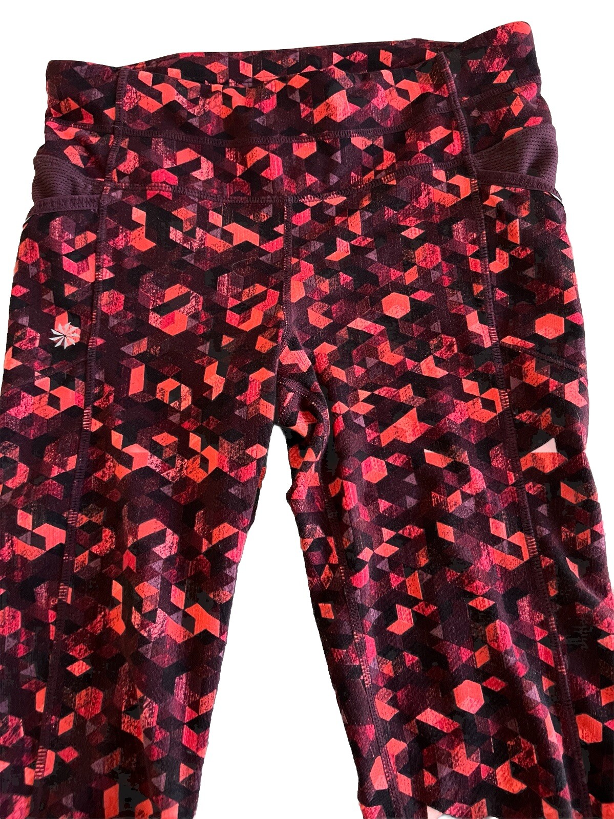 ATHLETA TRIANGULAR BE FREE Red + Black Leggings W… - image 5