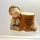 Enesco Dear God Kids Campfire Boy Porcelain Figurine Dear God 1982