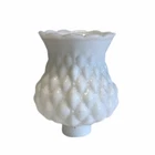 Vintage Light Shade White Milk Glass Quilted Hobnail Hurricane Lamp Sconce