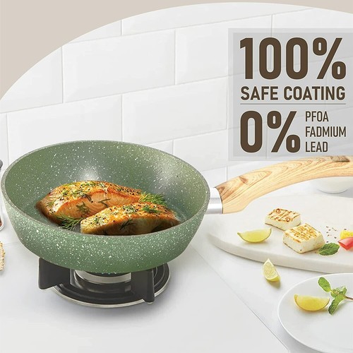 12Piece Kitchen Induction Cookware Set Granite Non Stick Pots and Pans Set w/Lid - Picture 7 of 10