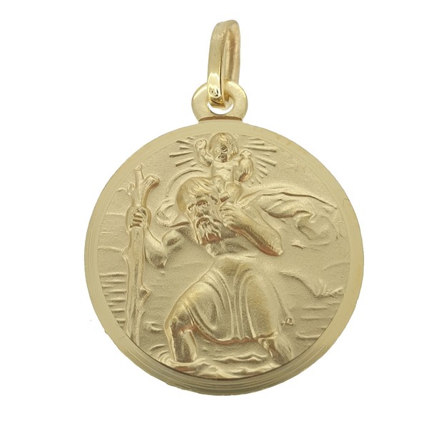 Echt Gold 333 Heiliger Christophorus AnhäNger Mit Name Datum Gravur Mit Kette-image