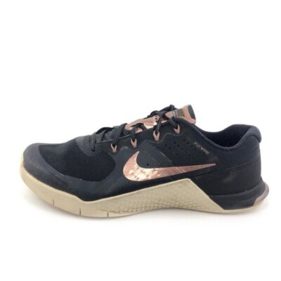 Nike Metcon 2 Cross Training Shoes Womens Size 9.5 EU 41 Black Bronze 821913-004