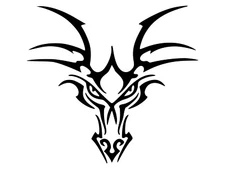 Dragon Tattoo Silhouette Vinyl Decal Tribal Cool Car Sticker