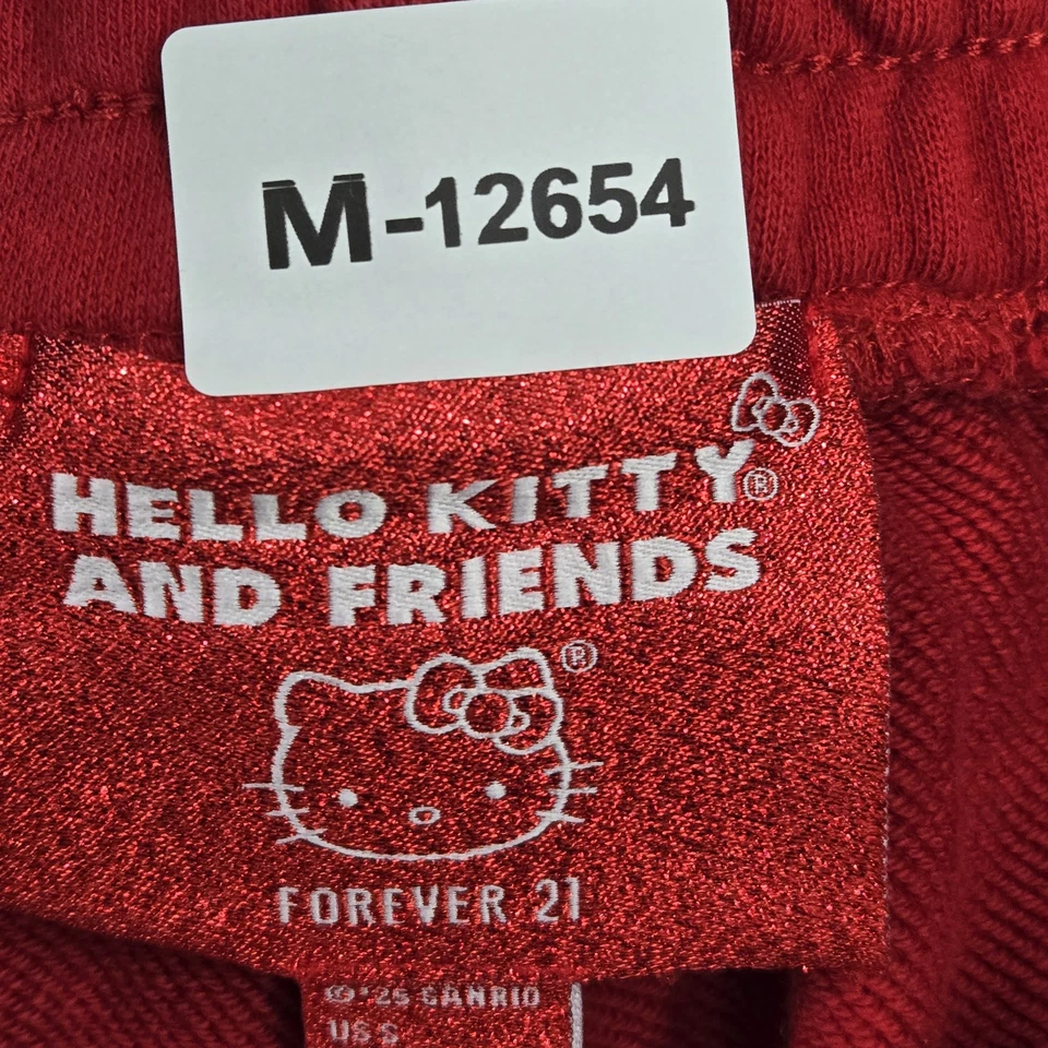 Pantalones Forever 21 Mujer S Rojo Hello Kitty Bordados Salón Foto 2 de 4