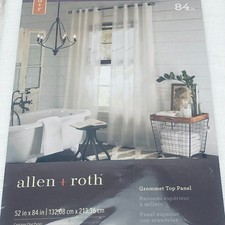 Allen and Roth White Grommet Top Window Panel Curtain 52 x 84 0939076
