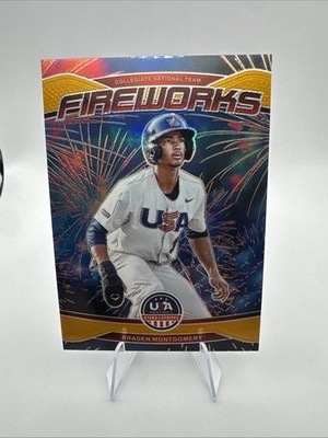 Braden Montgomery 2026 Panini Prizm USA Stars & Stripes Fireworks Gold /10 #21