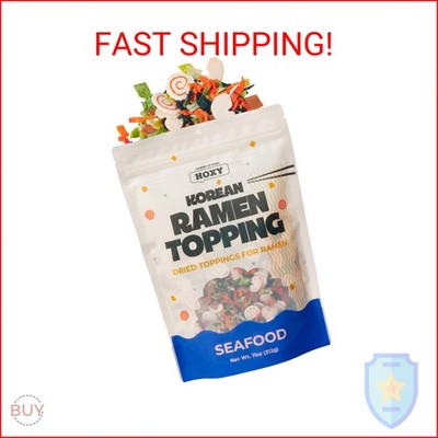 HOXY  Korean Ramen Topping (Seafood Mix) 11oz Dried Topper for Noodles w/Narutom