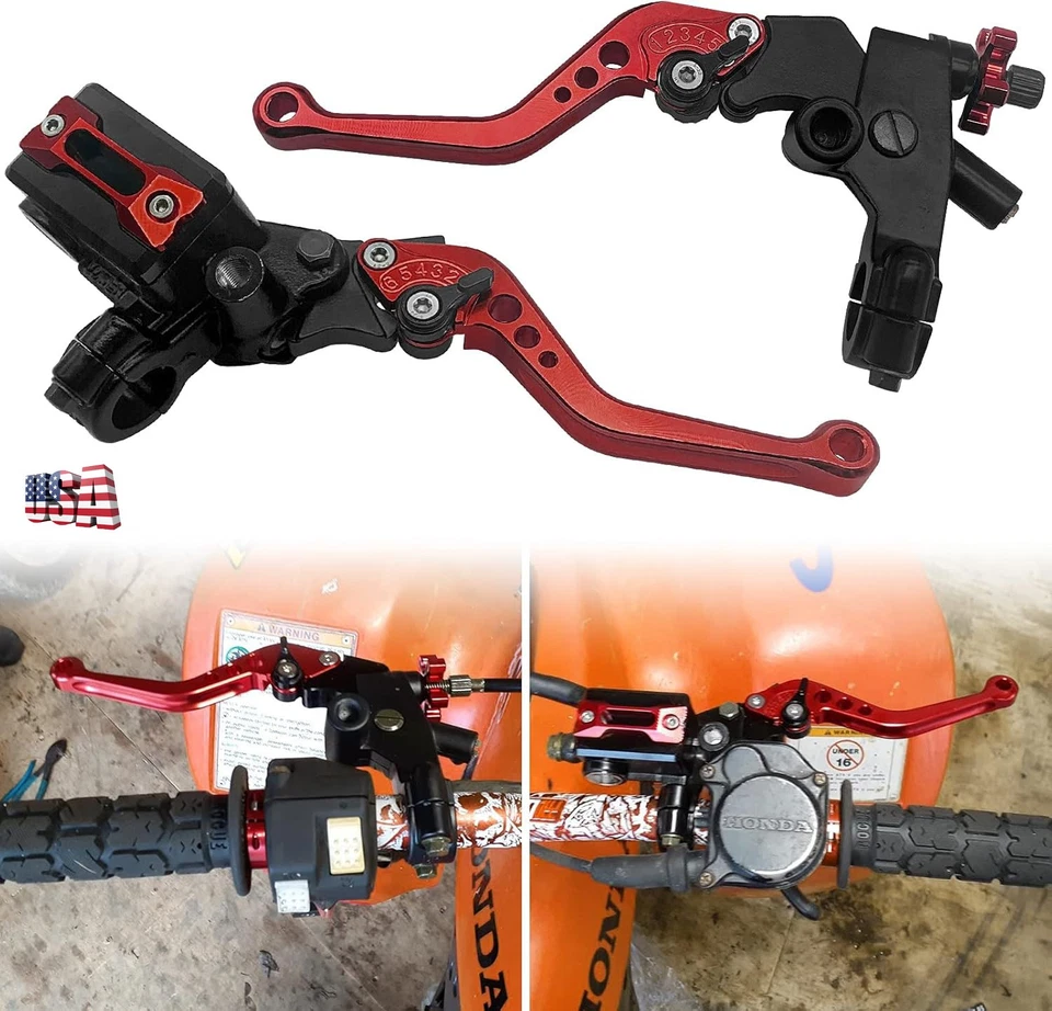 Conjunto de cilindros mestre universal de alavanca de freio e embreagem CNC para motocicleta 7/8" - Imagem 2 de 4