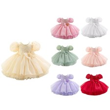 Baby Girls Embroidered Newborn Dress Christmas Sequin Banquet Birthday Tulle