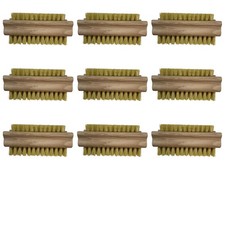 9 x Handwaschb&uuml;rste doppelseitig 9,5 x 4,5 cm Buchenholz Naturborsten Nagelb&uuml;rst