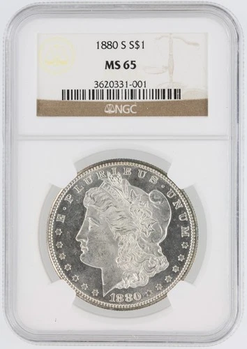 1880-S Morgan Silver Dollar NGC MS65 S$1 San Francisco Minted No Reserve