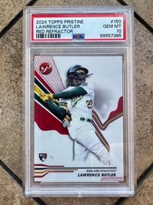 Lawrence Butler 2024 Topps Pristine Rookie Red Refractor 5/5 PSA 10 Athletics