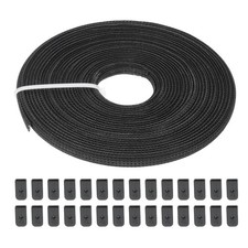 15 Yard 4mm Wide Polyester High Density Corset Boning with 60 Pcs End Cap,Black