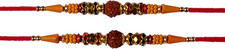 Rakhi for - Set of 3 Rudraksha Rakhi/Rakhee Thread Bracelets for Bhai Bhaiya -