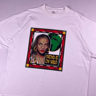 Vtg 90s Mother World Africa Tee XL Black History Culture Woman Earth Jerzees Art