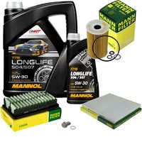 Mann Inspektionspaket 6L Mannol Longlife 504/507 5W-30 FüR KIA Rio III 1.1 Crdi