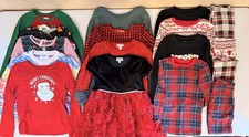 685 Girls Clothing Lot Size Small 6-7 Fall Winter Christmas Shirts Pajamas Dress