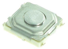 10 x Silver Push Plate Tactile Switch, SPST 20 mA Surface Mount