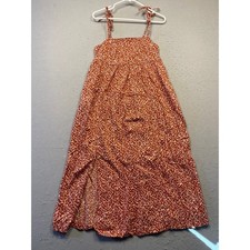 Old Navy Maxi Dress Woven Floral Rust Orange White Medium Womens