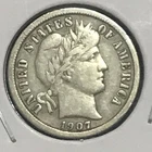 U.S. Barber Dime Prem VF/XF 1907