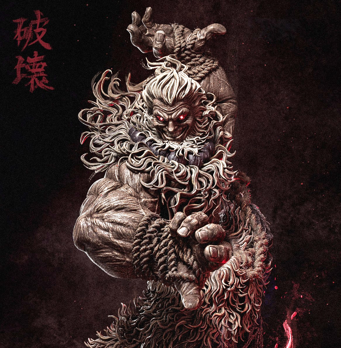 Figurine Akuma Street Fighter de collection CA3D haute précision en résine