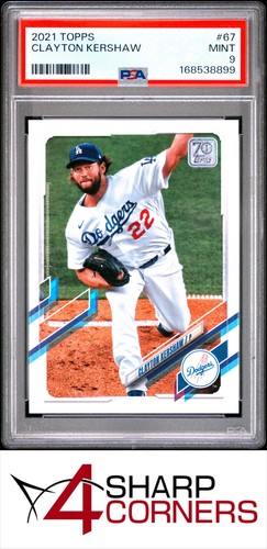 2021 TOPPS #67 CLAYTON KERSHAW DODGERS PSA 9
