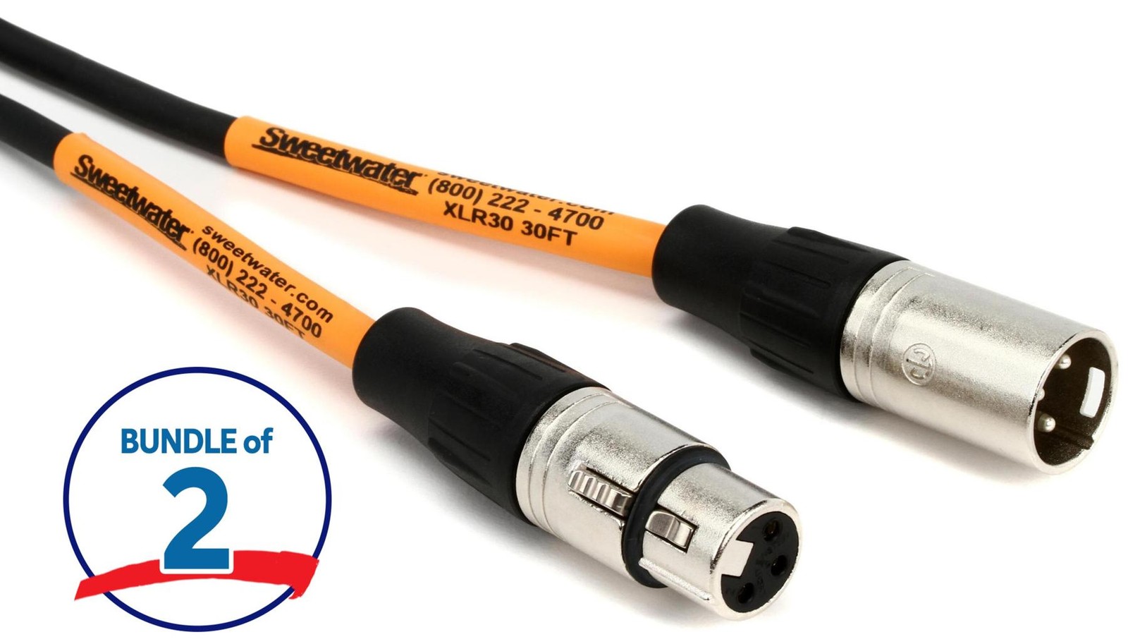 Микрофонный кабель Pro Co Excellines длиной 30 футов (2 штуки)