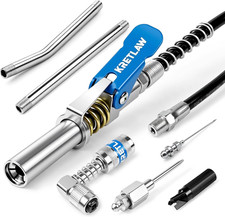 8-Piece Grease Gun Fittings Kit with 90 Degree Grease Gun Coupler Adapter, 18-In