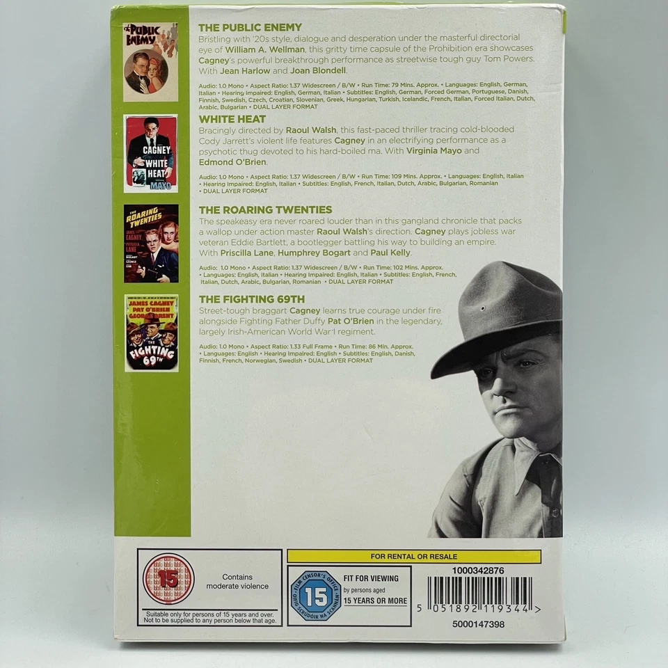 The James Cagney Collection [DVD] 4 Film Box Set • UK R2 • New & Sealed - Image 3 of 4
