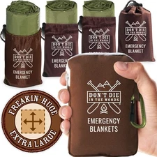 Don't Die In The Woods - Freakin’ Huge Emergency Blankets X-Large, Army Green 
