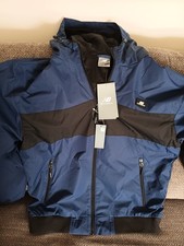 NWT NEW BALANCE WIND JACKET MED FULL ZIP WATER RESISTANT BLUE NWT BLUE / BLACK,,