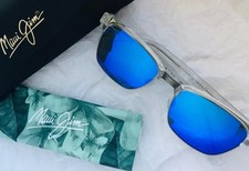 New Maui Jim Kawika Polarized Sunglasses B257-05CR Crystal/Blue Hawaii Glass 