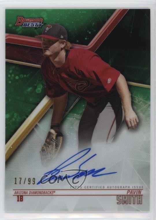 2018 Bowman's Best of 2018 Green Refractor 17/99 Pavin Smith #B18-PS Auto 6fs