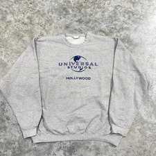 Vintage Universal Studios Sweatshirt Mens Large Gray Crewneck Hollywood pullover