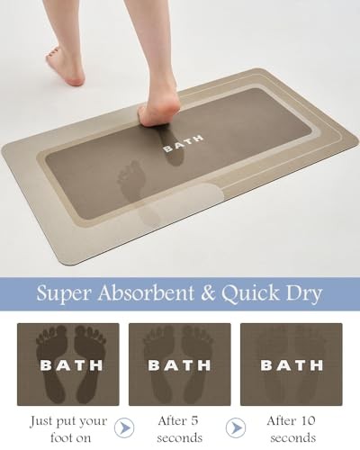 -Bath Mat Rug Long Non Slip Super Absorbent Bathroom Runner Stain Resistant - 第 5/8 張圖片
