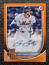 2025 Bowman - Paper Rookies and Veterans Retail Autographs Brett Baty Orange /25