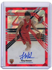 2025-26 Topps Chrome Sapphire Yang Hansen Auto Next Stop RC Red Refractor #/5