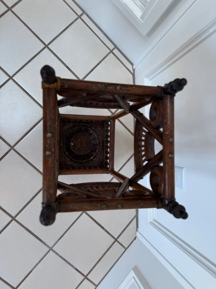 ANTIGUO PARAGUAS/SOPORTE BASTÓN BOLA Y PALO ROBLE VICTORIANO MARCADO 1892 Foto 3 de 4