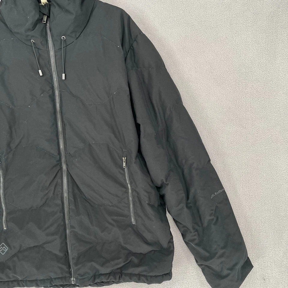 Chaqueta Katmandú Para Hombres Mediana Negra Con Capucha Senderismo Exterior Plumón Relleno Puffer Frisco Foto 4 de 4