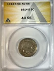 1914-S 5c Buffalo Nickel Coin ANACS AU55