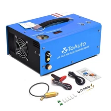 TOAUTO A2 PCP Air Compressor, Auto-Stop, Portable 4500Psi/30Mpa, Oil/Water-Fr...