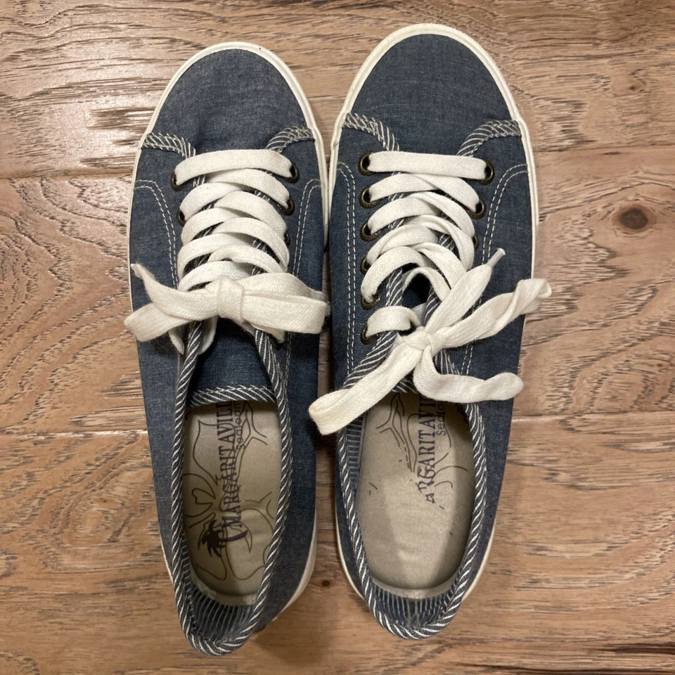 Zapatos para mujer Margaritaville Seafoam azul denim de lona zapatillas talla 8 Foto 3 de 4