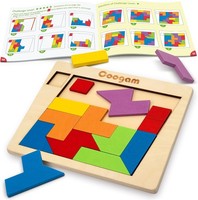 Holzpuzzle BlöCke Geometrisches Tangram Gehirn Teaser Spielzeug FüR Kinder