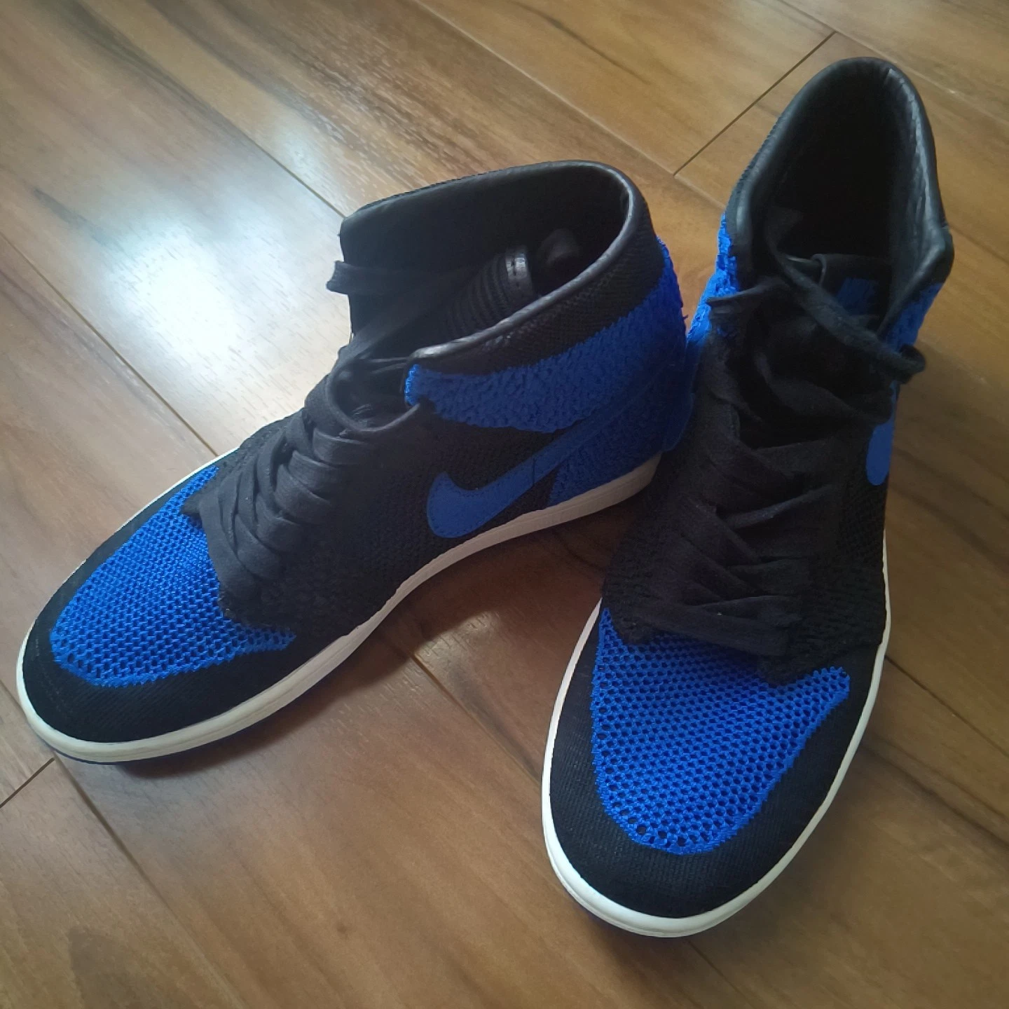 NIKE AIR JORDAN 1 FLYKNIT 1985 BLU ROYAL UK TAGLIA 7