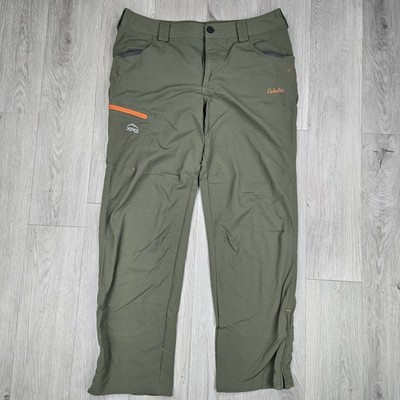 Cabelas XPG Pants 36x32 Green Lightweight Ankle Zip Camp Hike Fish Gorpcore