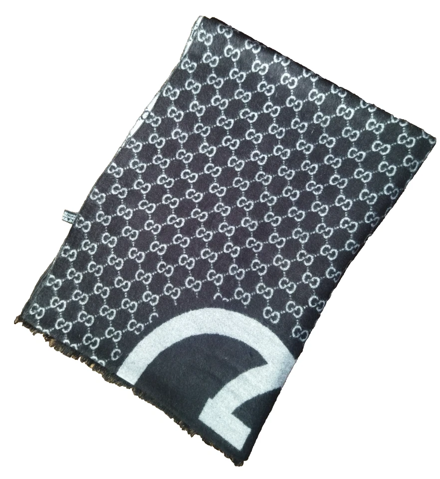 GG GUCCI Bufanda Cálida 65% Lana 35% Cachemira Mantón Suave Envoltura Estola de Piel Foto 2 de 4