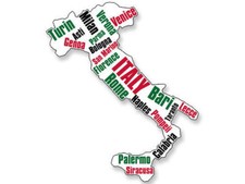 5" ITALY SHAPE ITALIAN CITIES HELMET BUMPER DECAL STICKER USA MADE