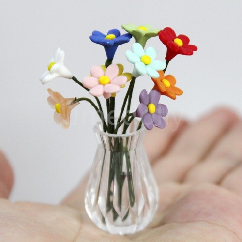 1/12 Scale Miniatures Dollhouse Daisy Flower Rose Vase Decoration Accessories - Picture 26 of 46