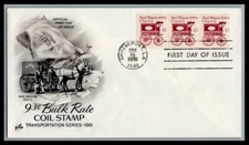 US FDC # 1903 9.3c Mail Wagon ArtCraft 3x Transportation 1984, 9N448
