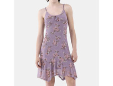 No Boundaries Mesh Hanky Hem Dress Womens War Plum Size L
